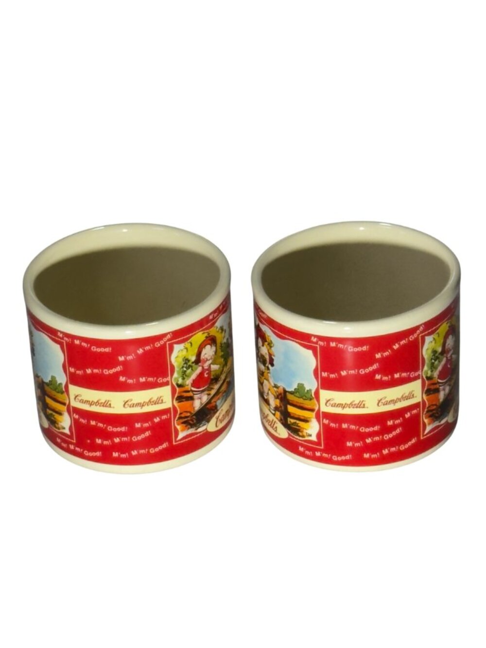 Set Of 2 Campbells Houston Harvest Ceramic Kids Mugs Vintage 1998 - Picture 5 of 11